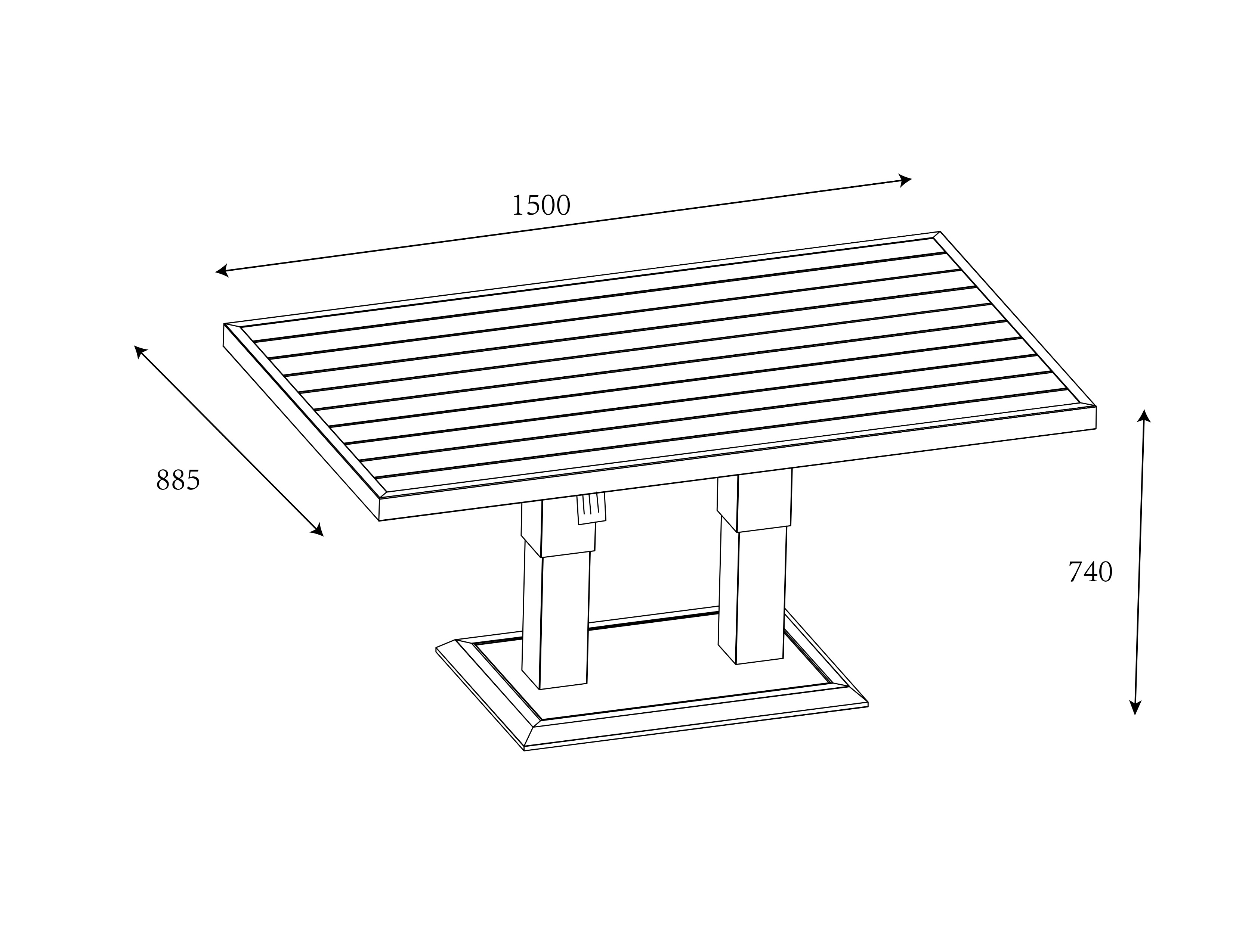 Sonas Rectangular Casual Dining Set dimensions